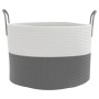 Gray and white cotton storage basket Ø51x33 cm by , Baskets - Ref: Foro24-358489, Price: 24,48 €, Discount: %