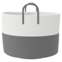 Gray and white cotton storage basket Ø51x33 cm by , Baskets - Ref: Foro24-358489, Price: 24,48 €, Discount: %