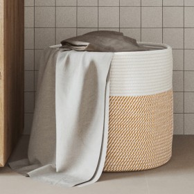 Brown and white cotton storage basket Ø40x35 cm by , Baskets - Ref: Foro24-358468, Price: 19,89 €, Discount: %