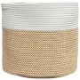 Brown and white cotton storage basket Ø40x35 cm by , Baskets - Ref: Foro24-358468, Price: 22,61 €, Discount: %