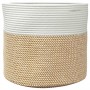 Brown and white cotton storage basket Ø40x35 cm by , Baskets - Ref: Foro24-358468, Price: 22,61 €, Discount: %