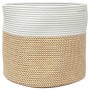 Cesta de almacenaje algodón marrón y blanco Ø40x35 cm de , Cestas - Ref: Foro24-358468, Precio: 19,89 €, Descuento: %