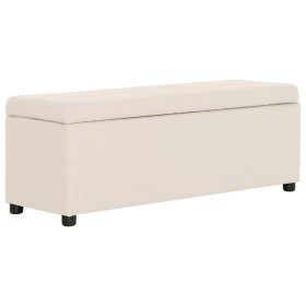 Bank with storage space 116 cm polyester cream color by , Benches for halls and storage - Ref: Foro24-281319, Price: 160,99 €...