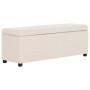 Bank with storage space 116 cm polyester cream color by , Benches for halls and storage - Ref: Foro24-281319, Price: 160,53 €...