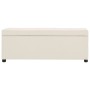 Bank with storage space 116 cm polyester cream color by , Benches for halls and storage - Ref: Foro24-281319, Price: 160,53 €...