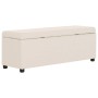 Bank with storage space 116 cm polyester cream color by , Benches for halls and storage - Ref: Foro24-281319, Price: 160,53 €...