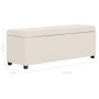 Bank with storage space 116 cm polyester cream color by , Benches for halls and storage - Ref: Foro24-281319, Price: 160,53 €...