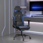 Silla gaming de masaje y reposapiés cuero sintético negro azul de , Sillones para videojuegos - Ref: Foro24-345411, Precio: 1...