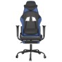 Massage gaming chair with footrest in black and blue synthetic leather by , Gaming chairs - Ref: Foro24-345411, Price: 112,53...