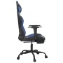 Massage gaming chair with footrest in black and blue synthetic leather by , Gaming chairs - Ref: Foro24-345411, Price: 112,53...