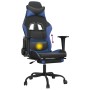 Massage gaming chair with footrest in black and blue synthetic leather by , Gaming chairs - Ref: Foro24-345411, Price: 112,53...