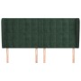 Headboard with dark green velvet ears 163x23x118/128cm by , Headboards and footboards - Ref: Foro24-3118447, Price: 140,44 €,...