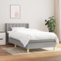 Cama box spring con colchón tela gris claro 80x200 cm de , Camas y somieres - Ref: Foro24-3130545, Precio: 299,04 €, Descuent...