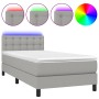 Cama box spring colchón y luces LED tela gris claro 80x200 cm de , Camas y somieres - Ref: Foro24-3133429, Precio: 283,77 €, ...