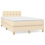 Cama box spring con colchón tela color crema 120x200 cm de , Camas y somieres - Ref: Foro24-3140926, Precio: 389,51 €, Descue...