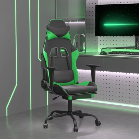 Silla gaming con reposapiés cuero sintético negro verde de , Sillones para videojuegos - Ref: Foro24-3143656, Precio: 112,53 ...