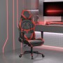 Silla gaming con reposapiés cuero sintético negro rojo de , Sillones para videojuegos - Ref: Foro24-3143677, Precio: 139,89 €...