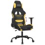 Gaming-Stuhl mit Fußstütze aus schwarzem und gelbem Stoff von , Gaming-Stühle - Ref: Foro24-3143726, Preis: 130,62 €, Rabatt: %