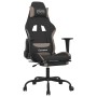 Gaming-Stuhl mit Fußstütze aus schwarzem und taupegrauem Stoff von , Gaming-Stühle - Ref: Foro24-3143724, Preis: 132,99 €, Ra...