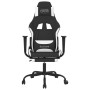 Silla gaming con reposapiés tela negro y blanco de , Sillones para videojuegos - Ref: Foro24-3143730, Precio: 139,63 €, Descu...