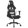 Silla gaming con reposapiés tela negro y blanco de , Sillones para videojuegos - Ref: Foro24-3143730, Precio: 139,63 €, Descu...