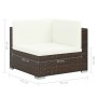 Set muebles de jardín 6 piezas y cojines ratán sintético marrón de vidaXL, Conjuntos de jardín - Ref: Foro24-44603, Precio: 4...