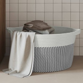 Gray and white cotton storage basket Ø40x25 cm by , Baskets - Ref: Foro24-358462, Price: 18,16 €, Discount: %