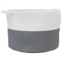 Cotton grey and white laundry basket Ø55x36 cm by , Laundry baskets - Ref: Foro24-358469, Price: 26,49 €, Discount: %