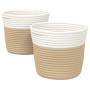 Storage baskets 2 units cotton beige and white Ø24x18 cm by , Baskets - Ref: Foro24-358455, Price: 19,24 €, Discount: %