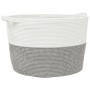 Laundry basket made of gray and white cotton Ø60x36 cm by , Laundry baskets - Ref: Foro24-358474, Price: 29,52 €, Discount: %