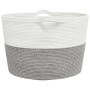 Cesta para ropa sucia algodón gris y blanco Ø60x36 cm de , Cestas para ropa - Ref: Foro24-358474, Precio: 29,52 €, Descuento: %