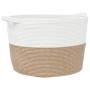 Laundry basket made of brown and white cotton, measuring 60x36 cm in diameter. by , Laundry baskets - Ref: Foro24-358476, Pri...