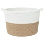 Laundry basket made of brown and white cotton, measuring 60x36 cm in diameter. by , Laundry baskets - Ref: Foro24-358476, Pri...