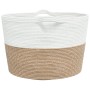 Cesta para ropa sucia algodón marrón y blanco Ø60x36 cm de , Cestas para ropa - Ref: Foro24-358476, Precio: 31,98 €, Descuent...