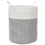 Cesta de almacenaje algodón gris y blanco Ø38x46 cm de , Cestas - Ref: Foro24-358481, Precio: 28,74 €, Descuento: %