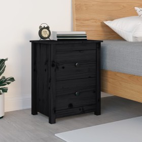 Mesita de noche madera maciza de pino negra 50x35x61,5 cm de vidaXL, Mesitas de noche - Ref: Foro24-813687, Precio: 53,20 €, ...