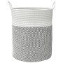 Cesta de almacenaje algodón gris y blanco Ø38x46 cm de , Cestas - Ref: Foro24-358481, Precio: 28,74 €, Descuento: %