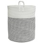 Cesta de almacenaje algodón gris y blanco Ø38x46 cm de , Cestas - Ref: Foro24-358481, Precio: 28,74 €, Descuento: %