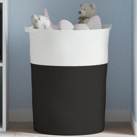 Black and white cotton storage basket Ø49x65 cm by , Baskets - Ref: Foro24-358495, Price: 38,45 €, Discount: %