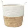 Brown and white cotton storage basket Ø43x38 cm by , Baskets - Ref: Foro24-358488, Price: 23,80 €, Discount: %