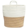 Cesta de almacenaje algodón marrón y blanco Ø43x38 cm de , Cestas - Ref: Foro24-358488, Precio: 23,80 €, Descuento: %