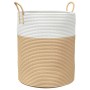 Beige and white cotton storage basket Ø38x46 cm by , Baskets - Ref: Foro24-358483, Price: 23,45 €, Discount: %