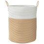 Beige and white cotton storage basket Ø38x46 cm by , Baskets - Ref: Foro24-358483, Price: 23,45 €, Discount: %