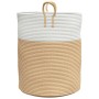 Beige and white cotton storage basket Ø38x46 cm by , Baskets - Ref: Foro24-358483, Price: 23,45 €, Discount: %