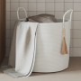 White cotton storage basket Ø40x35 cm by , Baskets - Ref: Foro24-358497, Price: 32,43 €, Discount: %