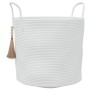 White cotton storage basket Ø40x35 cm by , Baskets - Ref: Foro24-358497, Price: 32,43 €, Discount: %