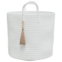 White cotton storage basket Ø40x35 cm by , Baskets - Ref: Foro24-358497, Price: 32,43 €, Discount: %