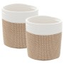 Storage baskets 2 units brown and white cotton Ø28x28 cm by , Baskets - Ref: Foro24-358460, Price: 24,37 €, Discount: %