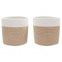 Storage baskets 2 units brown and white cotton Ø28x28 cm by , Baskets - Ref: Foro24-358460, Price: 24,37 €, Discount: %