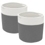 Storage baskets 2 units cotton gray and white Ø28x18 cm by , Baskets - Ref: Foro24-358457, Price: 22,49 €, Discount: %